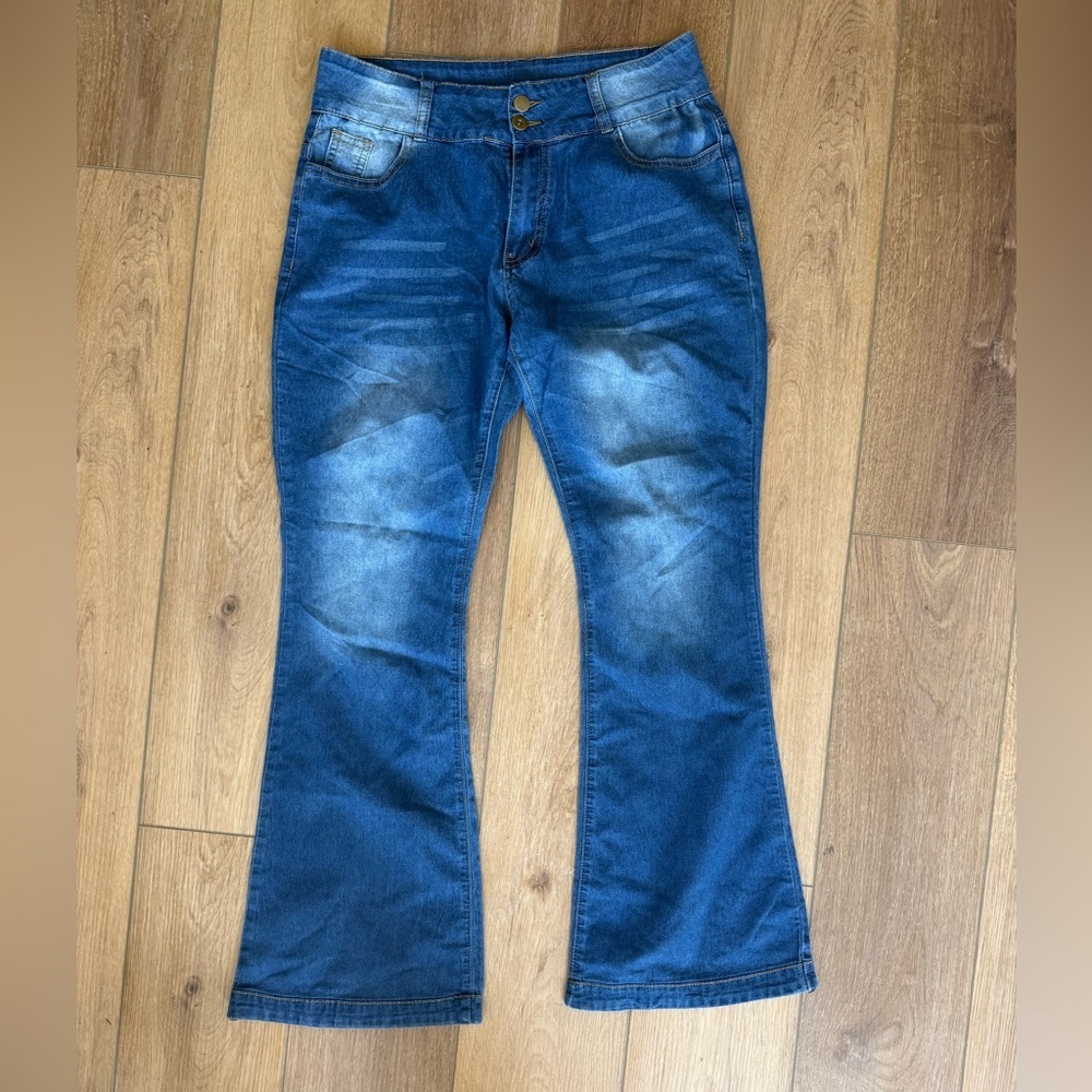 Women’s Blue Flare Jeans - Classic Wide Leg